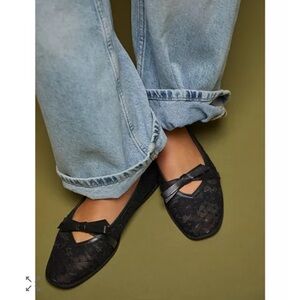 Free People Black Lace Flats